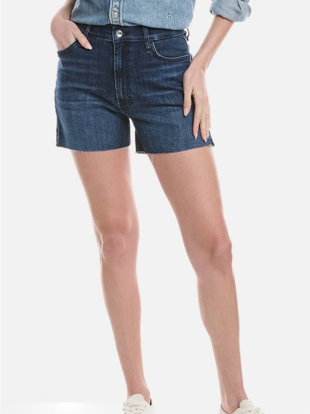 Rag & Bone Nikita Retro Cut Off Dark Blue Denim Shorts size 24